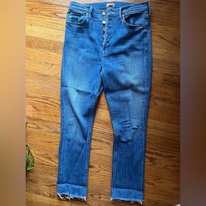 MOTHER Women's Blue Ankle Jeans